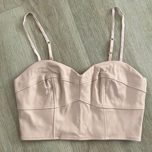 Faux leather crop top